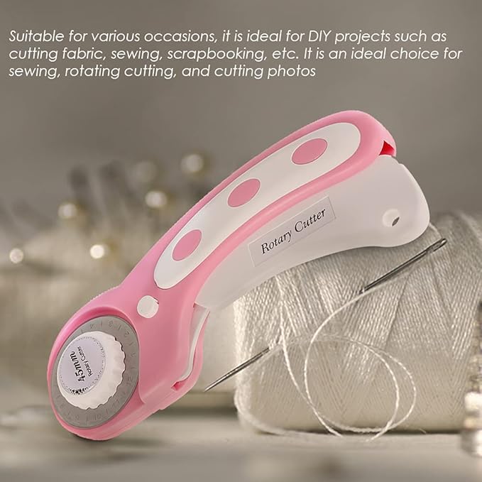 Abizarch Rotary Cutter Set - 45mm Rotary Fabric Cutter, A4 Cutting Mat, Self Healing Sewing Mats, Quilting Ruler and Fixing Clips, Craft Knife Set, Ideal for Crafting, Sewing, Patchworking