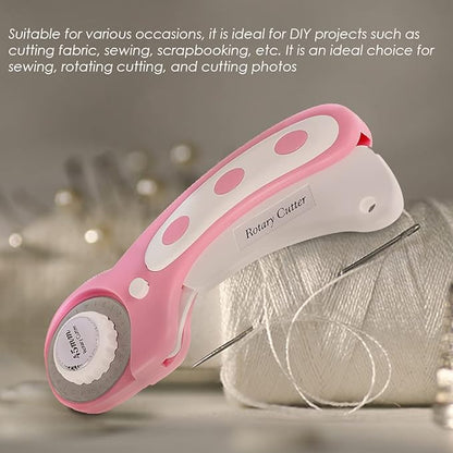 Abizarch Rotary Cutter Set - 45mm Rotary Fabric Cutter, A4 Cutting Mat, Self Healing Sewing Mats, Quilting Ruler and Fixing Clips, Craft Knife Set, Ideal for Crafting, Sewing, Patchworking