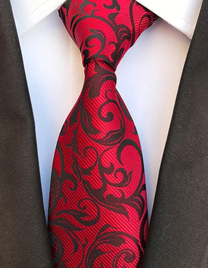 Adulove Men's Necktie Classic Silk Tie Woven Jacquard Neck Ties 6 PCS