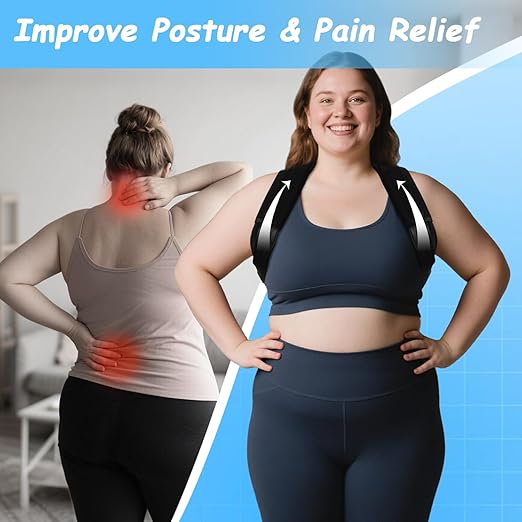 King Mills Plus Size Back Brace, Back Brace Posture Corrector for Women, and Men, Ideally Use as Plus Size XXXL to 6XL Back Straps for Posture, Hydrolabs Posture Fix, or Rounded Shoulder Corrector