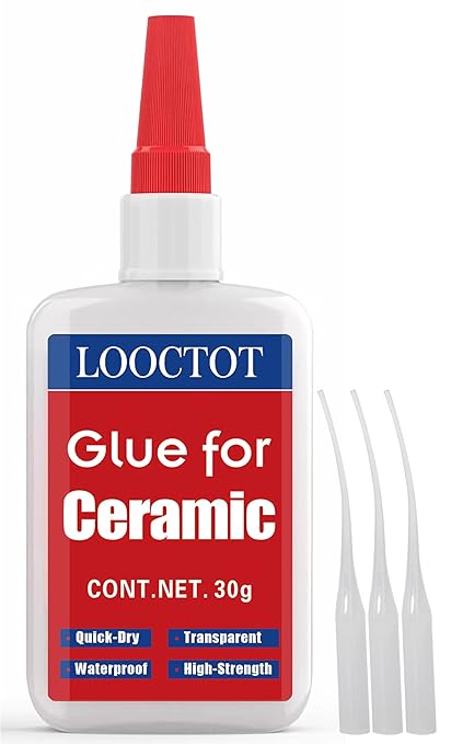30g Ceramic Glue,China Porcelain and Pottery Repair,Super Instant Glue Bonding Between Ceramics,No Smell After Cure,Waterproof Clear
