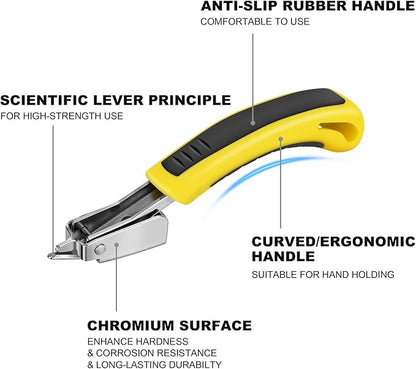 HAUTMEC 9600 Pcs Heavy-Duty Staples with Staple Puller Tool – 3 Types (D-Type 5000, U-Type 1600, T-Type 3000) for Upholstery, Carpentry, Repair & Packing, with Convenient Storage Box – HT0456