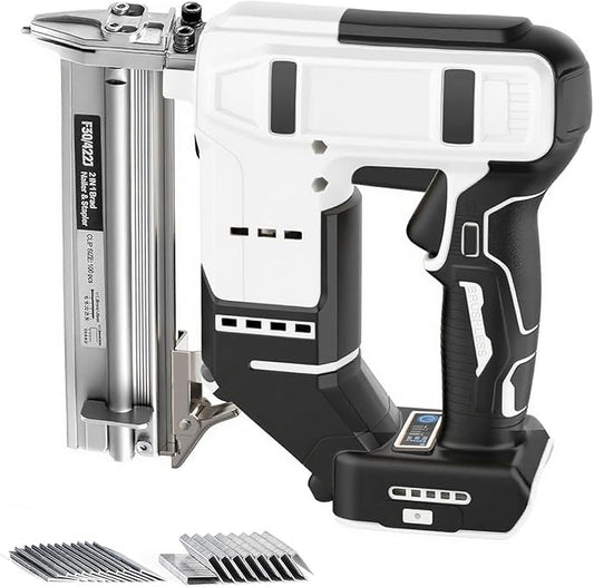 2 in 1 Cordless Brad Nailer Compatible with De wa-lt 20V Battery (No Battery), 18 Gauge Electric Nail Gun/Staple Gun with 1000 Nails & 1000 Staples for Upholstery Carpentry and Wood Working