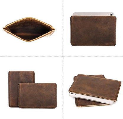 Top Grain Leather 8.3" Slim Tablet Protective Case, Solid Minimalist Vintage Design, Fully Handmade, Compatible with 8.3" iPad mini 6 iPad mini 7.9" & Other Tablets, Coffee 8.3 Inch