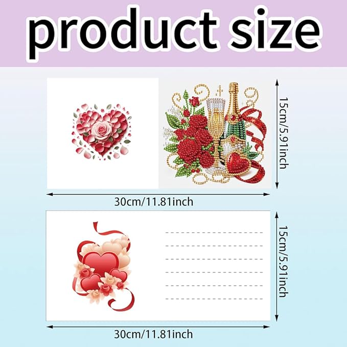 6pcs DIY Valentine Flower Coffee Diamond Art Painting Greeting Cards Kit, Rhinestone Art Holiday Birthday Card Set with Envelopes, DIY Festival Craft for Girlfriend, Christmas Valentine Gift Making Supplies
