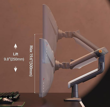 Gaming Monitor Arm for Flat/Ultrawide/Curved Monitors 27'' to 50 inch, Heavy Duty Monitor Mount Load up to 18 kg, VESA 75/100 mm J5