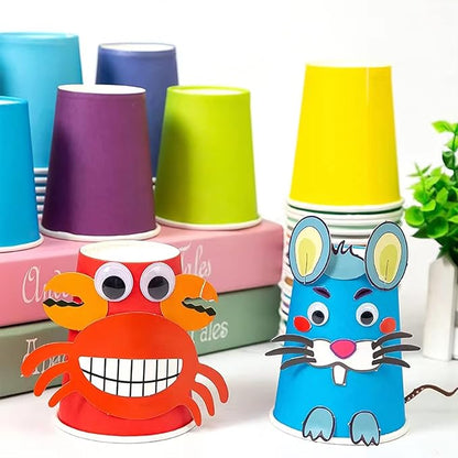 Disposable Paper Cups,60pcs Color Paper Cups For DIY Wedding Party Picnic BBQ Travel and Event 8OZ (Aqua blue)