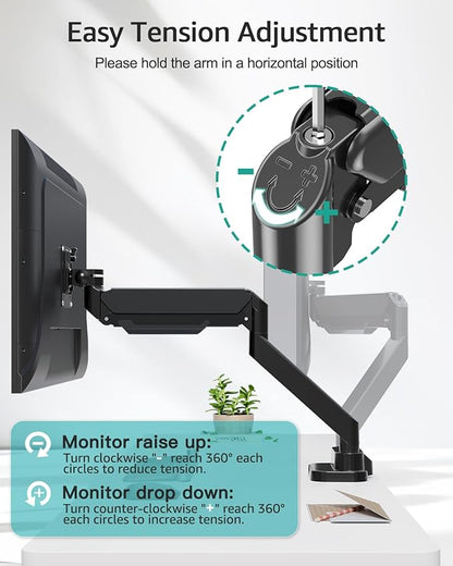 MOUNT PRO Dual Monitor Desk Mount for 39" Ultrawide Screen up to 33lbs, Heavy Duty Monitor Arm Double Gas Spring Arms for 2 Monitors, Adjustable Computer Monitor Stand with USB, VESA 75x75 100x100