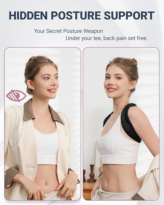 Upper Back Brace Posture Corrector For Women,Lightweight Back Straightener Posture Corrector,Adjustable Upper Back Support,Clavicle Brace For Round Shoulder & Hunchback (Large)