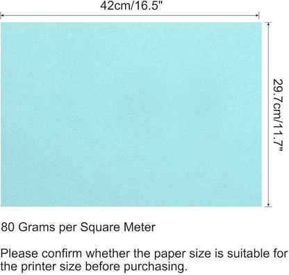 MECCANIXITY 50 Sheets Colored Copy Paper 16.5 x 11.7 Inch Printer Paper 80gsm Light Blue for Office Printing, Document Copying, Invitations, Forms, Art Projects
