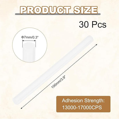 HARFINGTON 30pcs Mini Glue Stick 0.3"x3.9" High-Stick Hot Glue Gun Sticks Hot Melt Adhesive Strip for DIY Craft Sealing Repair Festival Decoration, Clear