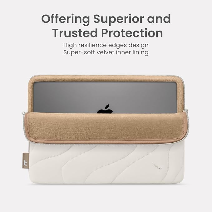 tomtoc 360 Protective Puffy Laptop Sleeve Set for 13-inch MacBook Air M4/A3240 2025, M3/A3113, M2/A2681, 13-inch MacBook Pro, Quilted Soft Puffer Bag with Tech Pouch for 13-inch Surface Pro Copilot+PC