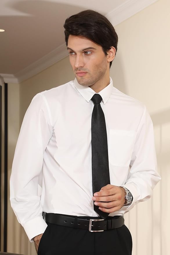 HISDERN Men Floral Ties Woven Classic 3.4" Necktie Set Formal Tie Pocket Square for Wedding with Handkerchief Gift Box