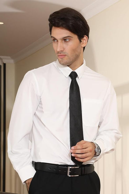 HISDERN Men Floral Ties Woven Classic 3.4" Necktie Set Formal Tie Pocket Square for Wedding with Handkerchief Gift Box