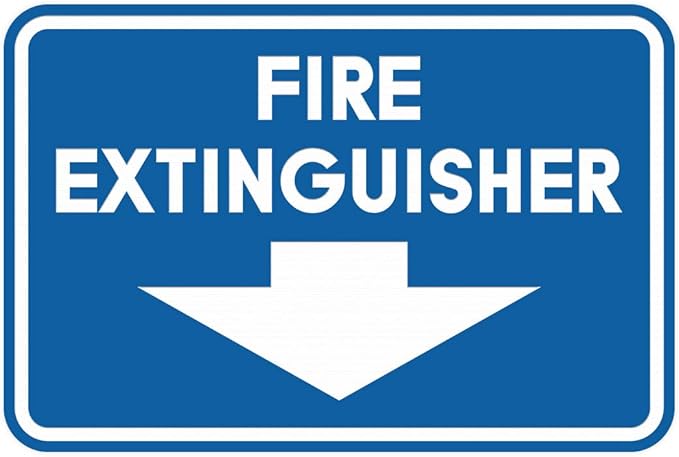 Signs ByLITA Classic Framed Fire Extinguisher (Blue) - Large
