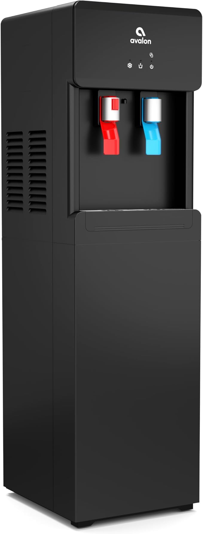 Avalon A6BLWTRCLRBLK Touchless Bottom Loading Cooler Dispenser-Hot & Cold Water, Child Safety Lock, Innovative Slim Design, Holds 3 or 5 Gallon Bottles-UL-Black