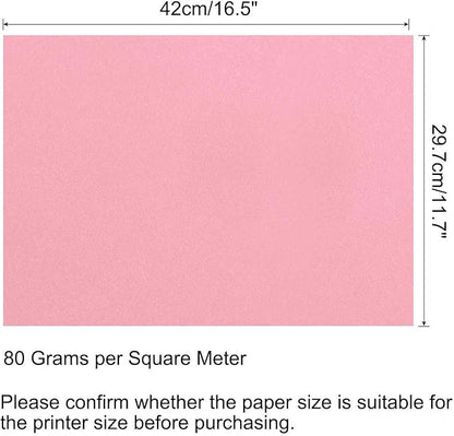 MECCANIXITY 50 Sheets Colored Copy Paper 16.5 x 11.7 Inch Printer Paper 80gsm Light Pink for Office Printing, Document Copying, Invitations, Forms, Art Projects