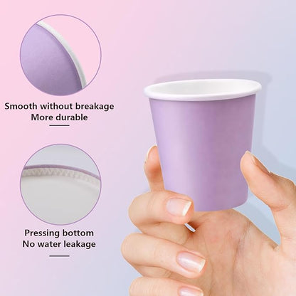 150 Pack 3oz Purple Paper Cups,Mouthwash Cups, Disposable Bathroom Cups,Small Paper Cups 3oz Ideal for Bathroom,Supermarket,Birthday Party,Picnic and BBQ