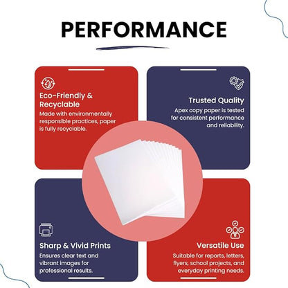Printer Paper, 20 lb Copy Paper, 8.5 x 11 Inches, 10 Ream 5000 Sheets, (500 Sheets per Ream), 92 Bright, Longer Printer Life, Brighter White