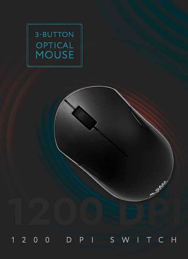 – Wireless Silent Optical Mouse with USB Receiver and Batteries – Cordless, Portable, Quiet Click Mouse for PC, Laptop, Chromebook, Computer