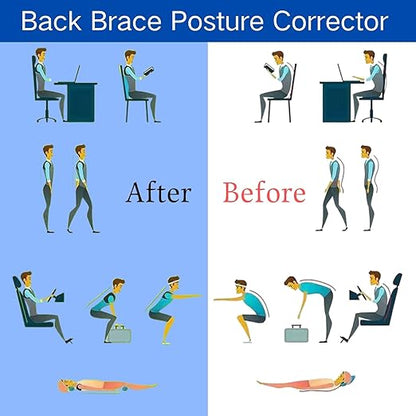 Posture Corrector for Women and Men, Adjustable Back Brace for Men Lower Back, Breathable Back Brace Posture Corrector for Shoulder and Neck Pain Relief