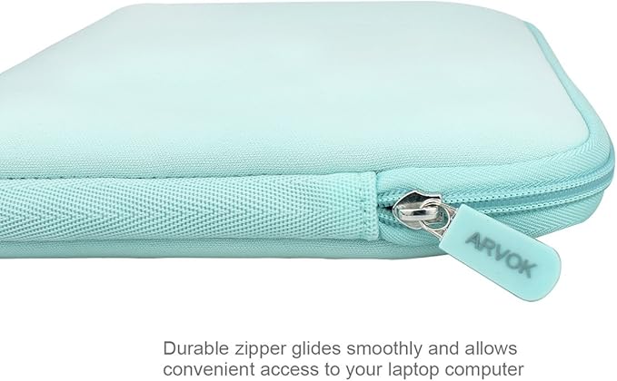 Arvok 13 13.3 14 Inch Laptop Sleeve Case for MacBook Pro/MacBook Air 13-14 inch, Water-Resistant Notebook Chromebook Computer Pouch, Carrying Bag Cover for HP/Dell/Lenovo/Asus/Acer, Light Green