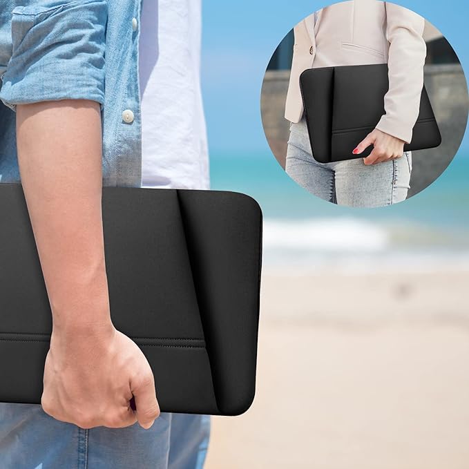TEDNETGO Laptop Sleeve, 14 inch Laptop Case for Apple MacBook Pro 2024, Upgrade 13 Inch Waterproof Protective Computer Case Cover Bag Compatible for 13.3 14 inch MacBook Pro 2024, MacBook Air, Black