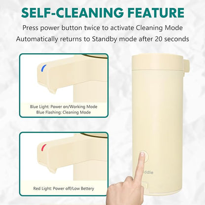 Automatic Soap Dispenser Stainless Steel with Sensor Infrared Soap Dispenser Electric IPX5 Waterproof USB-C Charging Motion Sensor for Kitchen & Bathroom (Ivory)