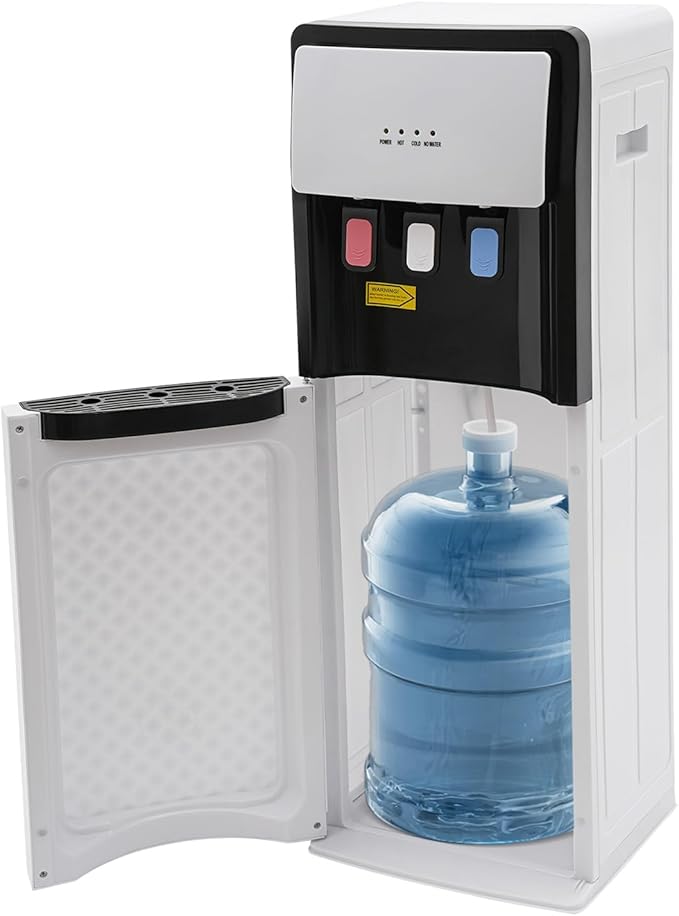 TFCFL Bottom Loading Water Cooler Dispenser 3 Temperature Settings - Hot, Cold & Room Water, Hot & Cold Standing Water Dispenser, Water Cooler Dispenser for 5 Gallon Bottles (White)