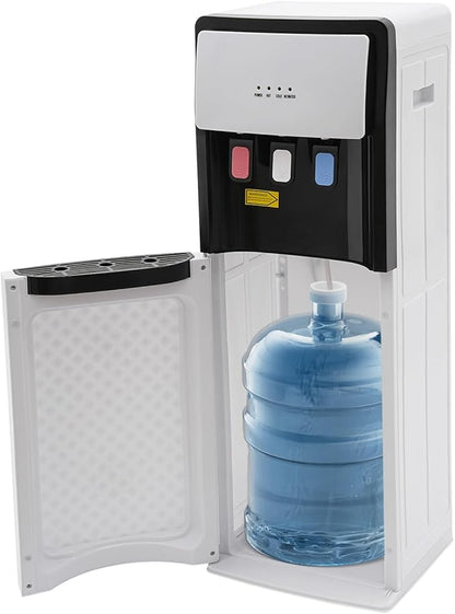 TFCFL Bottom Loading Water Cooler Dispenser 3 Temperature Settings - Hot, Cold & Room Water, Hot & Cold Standing Water Dispenser, Water Cooler Dispenser for 5 Gallon Bottles (White)