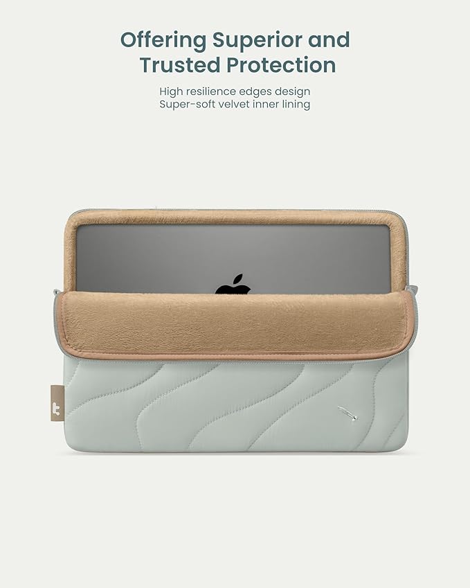 tomtoc 360 Protective Puffy Laptop Sleeve for 13-inch MacBook Air M4(2025)/M3/M2/M1 A3240 A3113, MacBook Pro M2/M1, iPad Air (M3/M2)/Pro M4, Quilted Soft Puffer Bag for 13-inch Surface Pro Copilot+PC