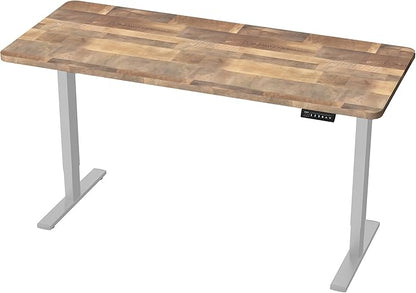 VIVO Electric 60 x 24 in Standing Desk, Memory Height Adjustment, 1B Series, One-Piece Reclaimed Wood Top, Gray Frame, DESK-KIT-1G6P