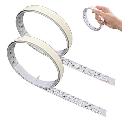 2 Pcs Self-Adhesive Measuring Tape,Imperial & Metric Tape Measure Sticker Ruler,Measure Workbench Ruler for Woodworking,Saw,Drafting Table, 78Inch,White