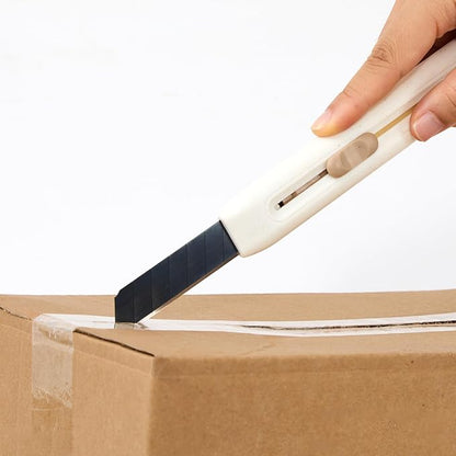 Retractable Box Cutter, Blackened Antirust, 8-section Blade, Guide Smooth and Durable, Sharp and Secure, Box Cutters for Office Home, Crafts Cartons Cardboard Paper Premium Cutter for Home 2 pcs