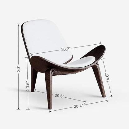 OAKHAM Comfy Shell Chair, Mid Century Modern Accent Chair for Living Room and Bedroom with Protective Foot Pads, Ergonomic (Ebony Brown)