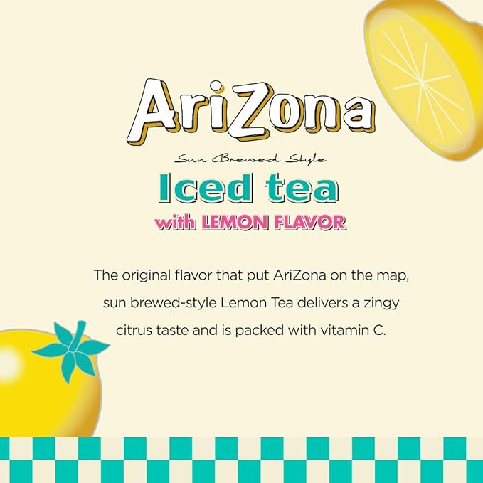 Arizona Decaffeinated Lemon Tea, 6.75 Fl Oz, Pack of 32