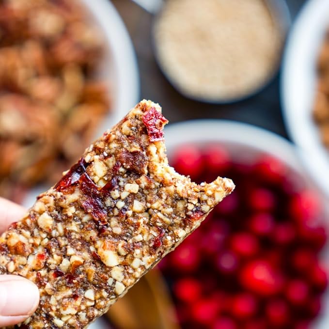 Taos Bakes - Caramel Pecan + Cranberries - Breakfast Bars - 5g Fiber & Gluten Free - Healthy Snacks for Adults - Filled with Pecans, Cranberries, Sesame Seeds, & Chia Seeds - (12 Pack, 1.8oz Bars)