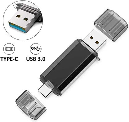 GoRAM 64GB (10 Pack) Dual Drive Go-Stick USB 3.0 + USB-C Type-C Flash Drive for Android Smartphones, Computers, MacBook, Tablets, PC (64GB)