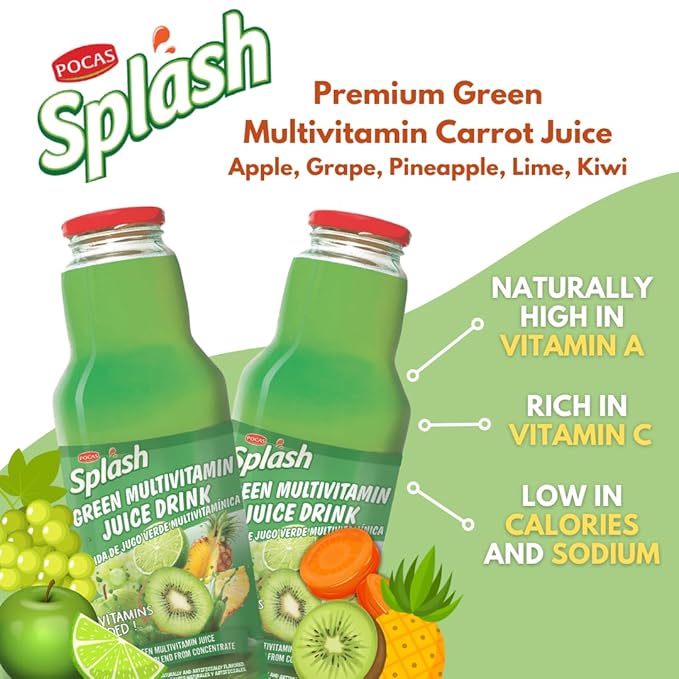 SPLASH Green Multivitamin Carrot Juice Drink 750ml, 4 Pack