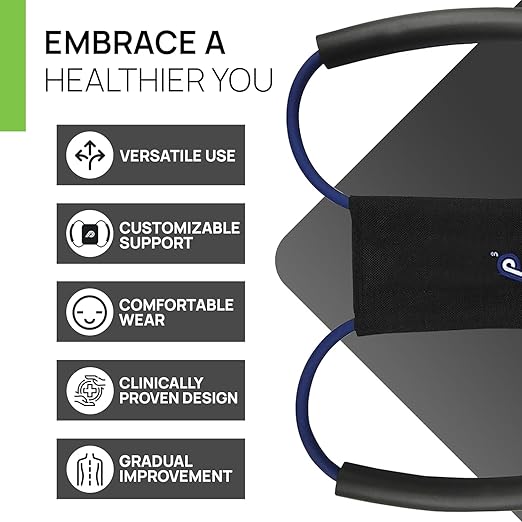 PRIMEKINETIX PostureMedic Dynamic Posture Corrector - Active Resistance Training System for Upper Back Strengthening & Shoulder Alignment - Stretches Chest, Strengthens Back - Doctor Recommended - Size S (Red)