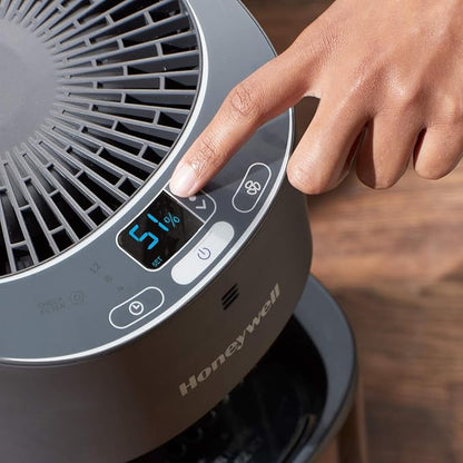 Honeywell Top Fill Tower Humidifier, Digital Humidistat, Black – Cool Mist Humidifiers for Bedroom, Home or Office with Space-Saving Tower Design