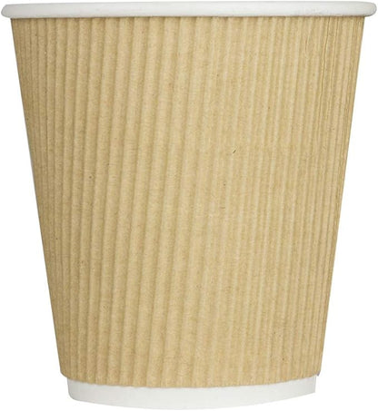 Karat 10 oz Ripple Insulated Coffee Cup [500 Count] Disposable Paper Hot Cup, Sturdy and Leak Proof, 90mm, No Lids