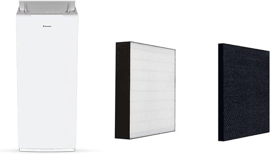 Daikin Room Air Purifier Bundle, HEPA Air Purifier with Pre-filter, Carbon, and UVC LED Light Filtration, Zero Ozone, CARB Certified, Includes 1 set of Replacement Filters