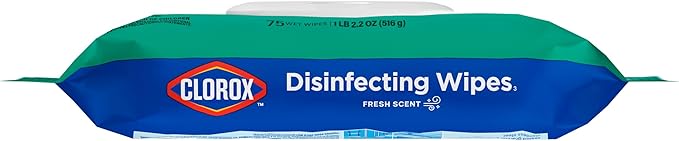 Clorox Disinfecting Wipes Flex Pack, Bleach Free, Fresh Scent, 75 Count, Pack of 3 (Pack May Vary)