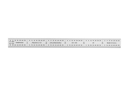 PEC Tools 6" Flexible Metal Ruler, Machinist Rule Made from High-Quality Carbon Steel with Satin Chrome Finish, 4R Graduaction (1/8", 1/16", 1/32", 1/64"), Trusted by Professionals, Made in USA