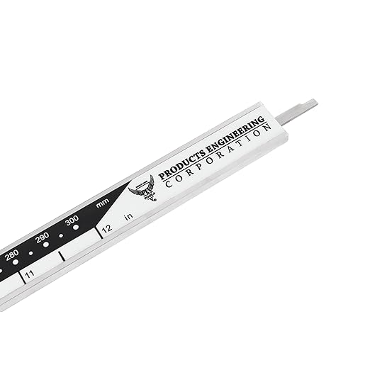 PEC Tools Bluetooth Digital Caliper, 12 Inch/300mm Industrial-Grade Stainless Steel Caliper, IP67 Waterproof & Oil-Resistant, Auto Power-Off, Inch/MM/Fraction Modes, Wireless Data Transfer