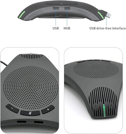 Octopus Conference Microphone and Speaker, 360° Omnidirectional USB Speakerphone, Microphone Intelligent DSP Noise Reduction for Meeting Room up to 10 People