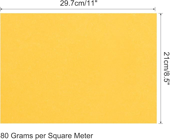 MECCANIXITY 75 Sheets A4 Colored Print Copy Paper 8.3" x 11.7" Origami Paper Printer Paper 80gsm for Printing, Document Copying, Art Craft,Golden Yellow