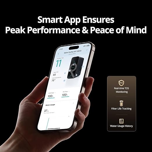 VIOMI® Master M1 Reverse Osmosis Alkaline Mineralization pH+ Water Filter, Lead & PFAS Reduction Under Sink Tankless RO System, NSF/ANSI 372 ETL Tested, Smart Faucet & App Monitor, 1000 GPD, BPA Free