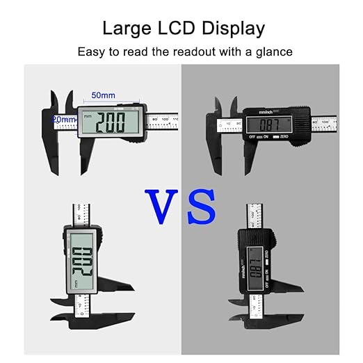 Kynup Digital Caliper with Large Screen, Caliper Measuring Tool, Micrometer Caliper Digital, Caliper Tool for Mechanics, Jewelers, Woodworkers, Inch and Millimeter Conversion (6Inch/150mm)